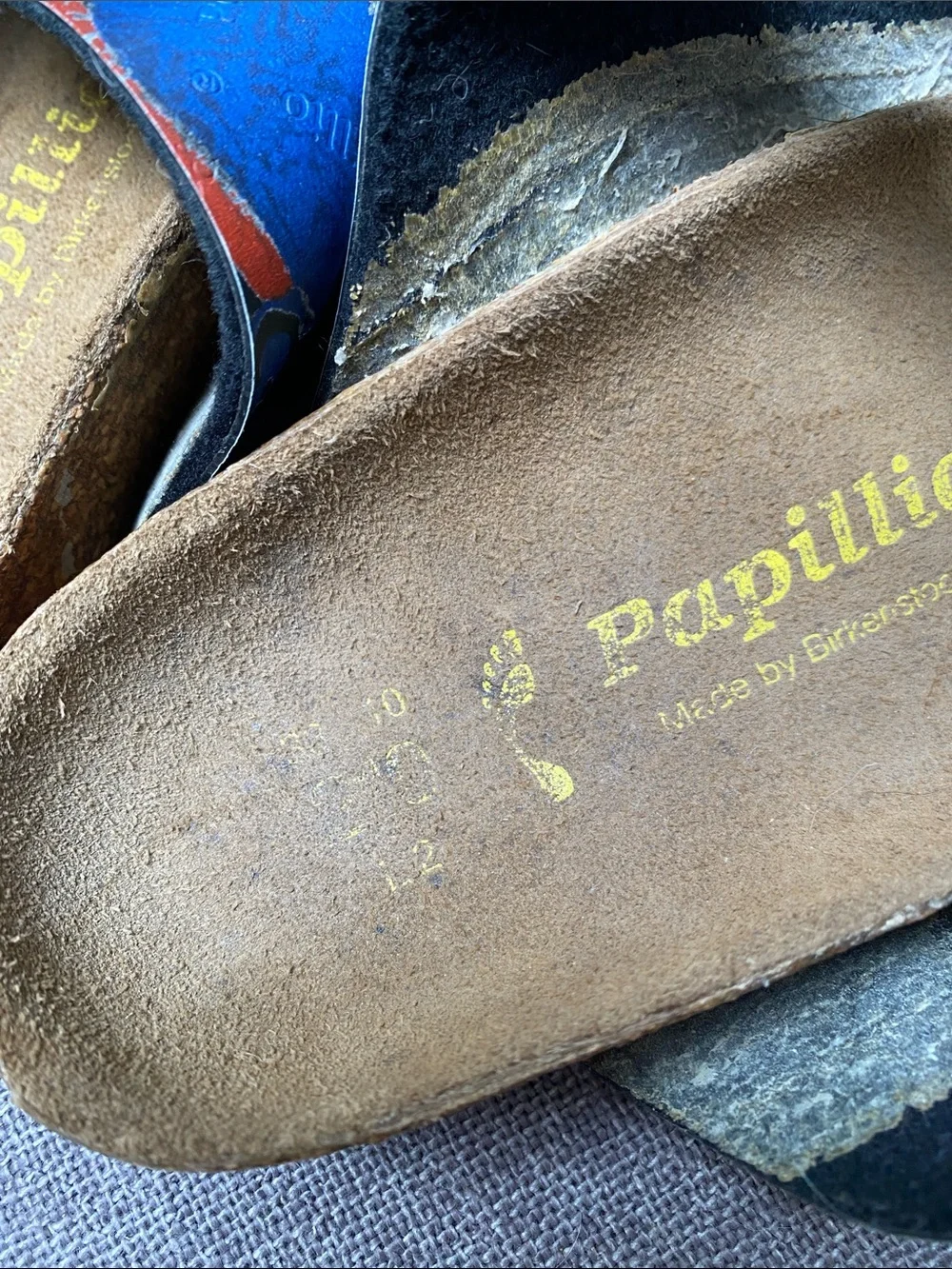 Birkenstock Kids Papillio 210 Sz 33 10 L2 Blue Cork Suede Sandals See Notes